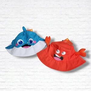 Animal Kingdom by Lucky 7 Crab & Dolphin Toddler Bucket Hats x 2 BNWT